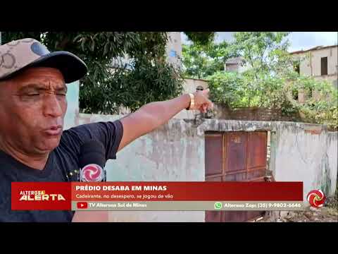 Flagrante: prédio desaba em Minas e cadeirante se joga em vão