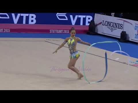 LEE Daae (KOR) ribbon - 2015 Stuttgart worlds Qualifs