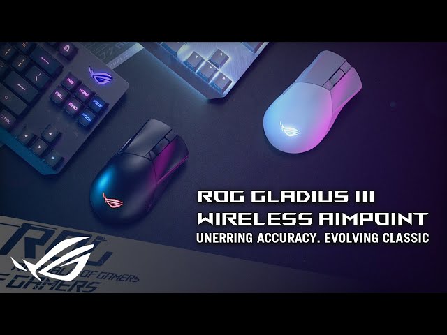 Mouse da gioco wireless ASUS ROG Gladius III Wireless AimPoint RGB 36.000 DPI Bianco video