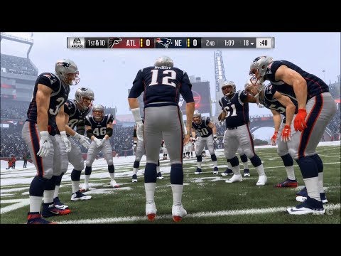 Madden NFL 19 - New England Patriots vs Atlanta Falcons - Snow Gameplay (HD) [1080p60FPS]