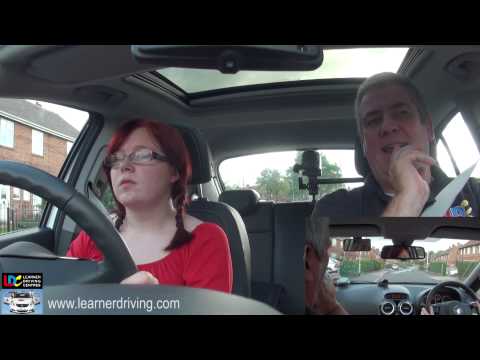 Nikki's 5th driving lesson - 7 & M1 Crossroads and reversing in straight line