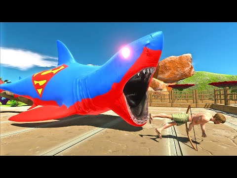 SUPERMAN SHARK OASIS DEATH RUN - Animal Revolt Battle Simulator ARBS