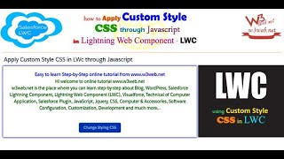 How to add custom style css and change the text color & text size in lightning web component – LWC