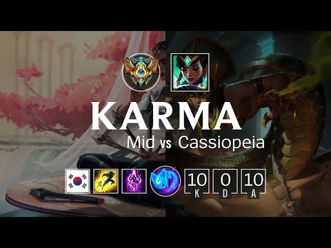 Karma Mid vs Cassiopeia - KR Challenger Patch 8.8