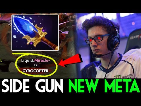 SIDE GUN NEW META! Middle Gyrocopter by Miracle- Dota 2 | DreamLeague Season 8