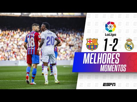 VINICIUS JR. BRILHA, ALABA FAZ GOLAÇO, E REAL MADRID VENCE O BARCELONA EM LALIGA | Melhores momentos