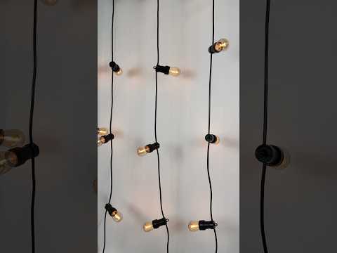 Ретро гірлянда завіса Patio 2х3м 5 струн 45 патронів вологозахищена чорна