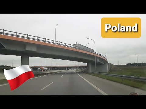 Poland roads. Road to Warszawa. Czestochowa - Lodz. Autostrada A1 E75 - A2 E30.