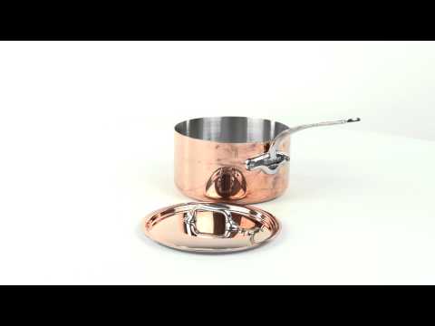 Mauviel 1830 M'Heritage 150S Saucepan and Lid - Copper, Stainless Steel, 2.7 qt.