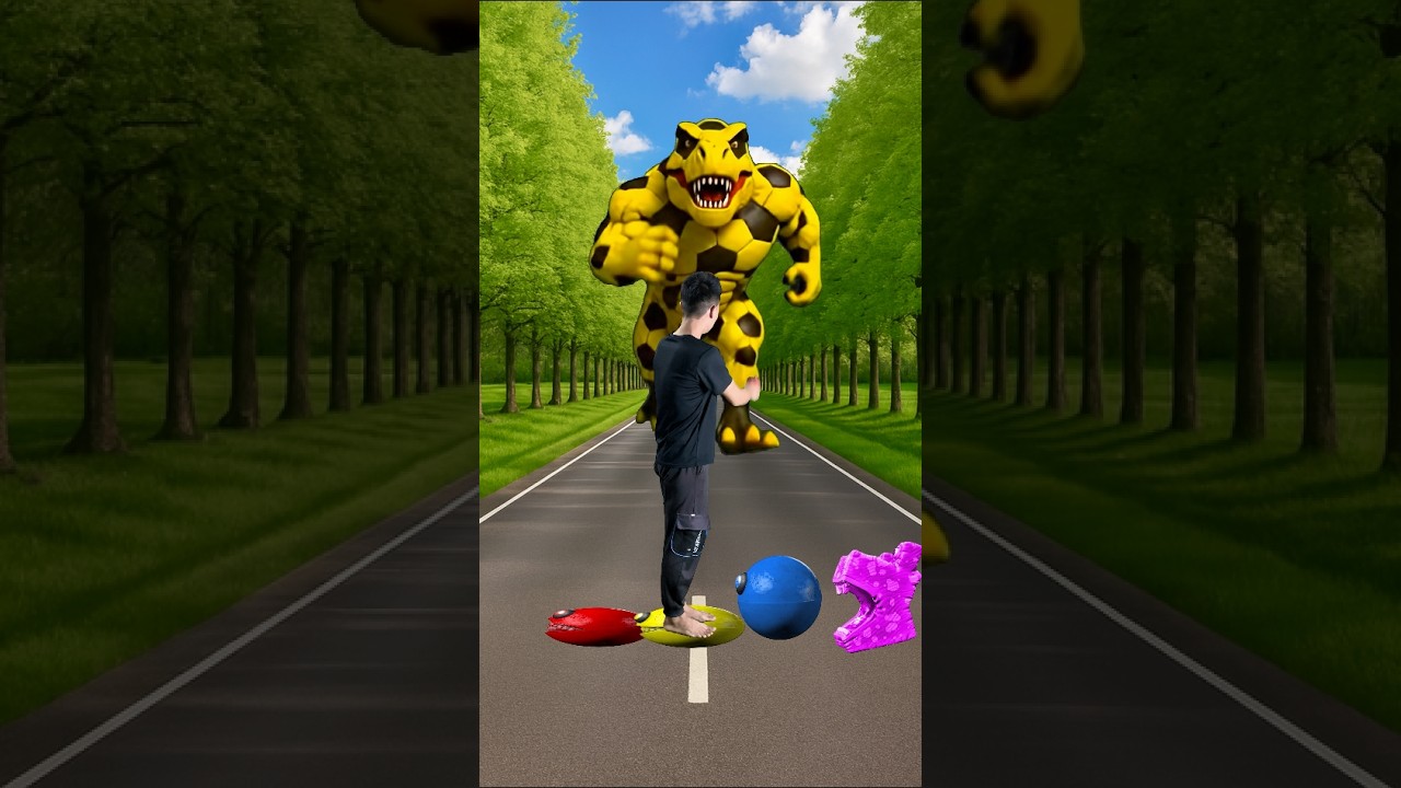 he jump on new monster Pac-Man to dinosaur,zombie, siren head vs big Pac-Man #shorts #youtubeshorts