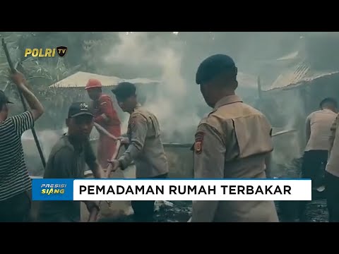 DRAMATIS, BRIMOB ACEH DAN DAMKAR PADAMKAN 8 RUMAH TERBAKAR DI ACEH UTARA