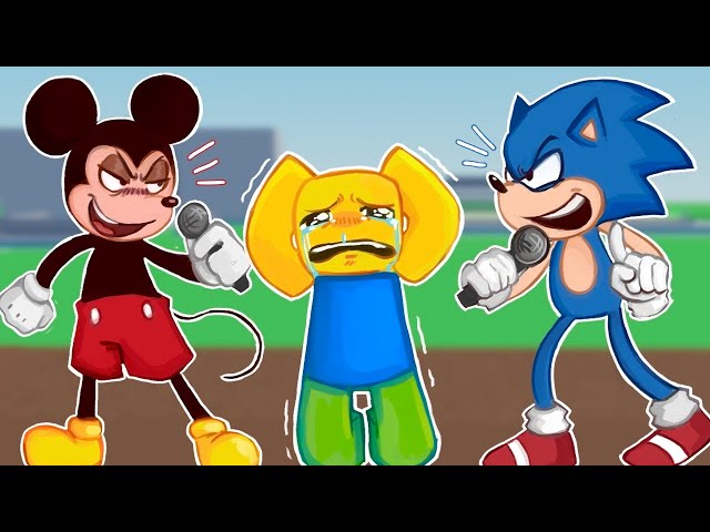 RAP BATTLING as MICKEY and SONIC on ROBLOX VOICE CHAT SDDEFAULT Thumbnail