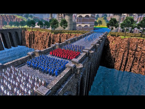 Golden Knights, Spartans, Heavy Knights, & Romans Defend City From Epic Stickman Army - UEBS