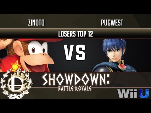 Showdown Battle Royale LOSERS TOP 12 - Zinoto (Diddy Kong) vs Pugwest (Marth)