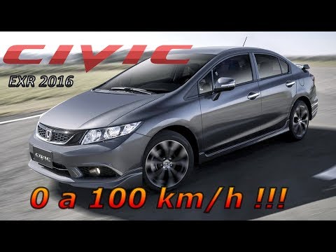 0 a 100 km/h no Honda Civic EXR 2.0 2016 no Etanol (0 to 60 mph)