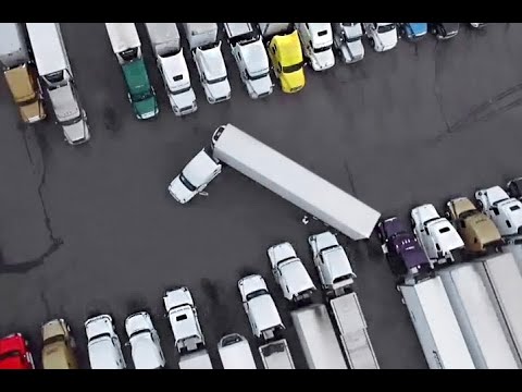 HOW TO PARK TRACTOR/TRAILER (SLANTED PARKING)