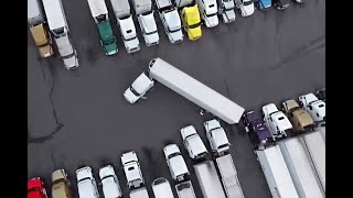 HOW TO PARK TRACTOR/TRAILER (SLANTED PARKING)