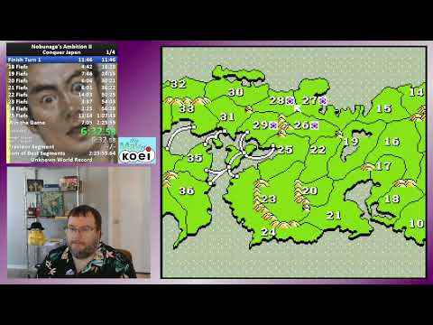 Nobunaga's Ambition II (NES) WORLD RECORD Speedrun in 2:09:11