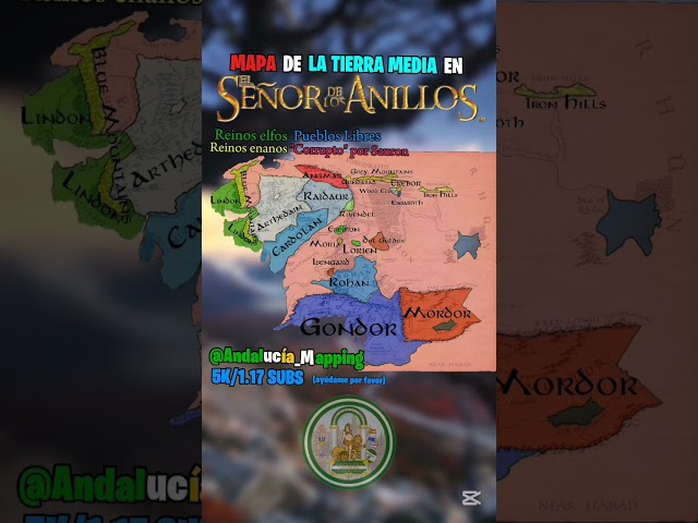 Vídeo relacionado con The Lord of The Rings Map of Middle Earth Camiseta, Hombre, Asfalto, S