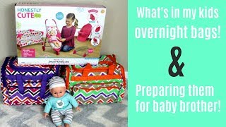 My kids' overnight bags|Preparing for baby brother