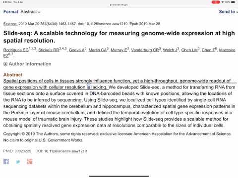 Slide-seq: A scalable technology for measuring genome-wide expression at high spatial ... - PubMed