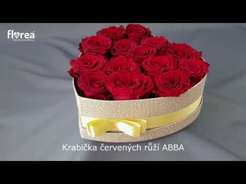 Krabička červených růží ABBA