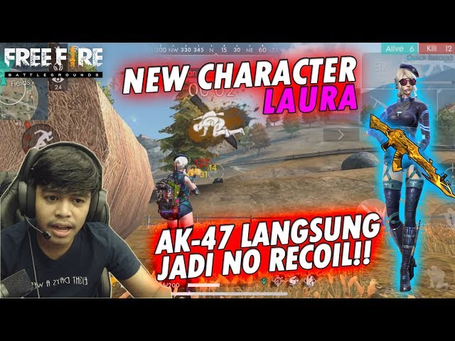 KARAKTER BARU LAURA BIKIN AK-47 JADI NO RECOIL?!! UDAH KAYAK NGECHEAT!! - FREE FIRE BATTLEGROUND