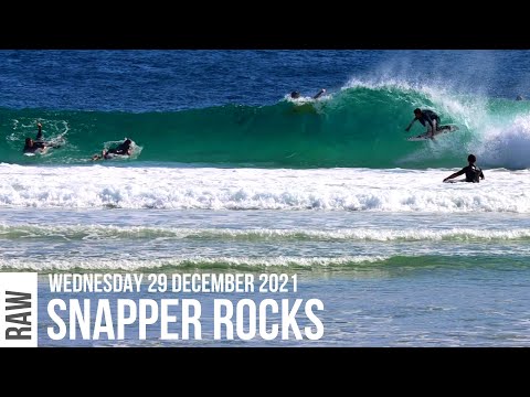 Groms Surfing Low Tide Drainers at Snapper Rocks.