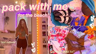 PACK WITH ME for the beach!! *i overpacked lol*