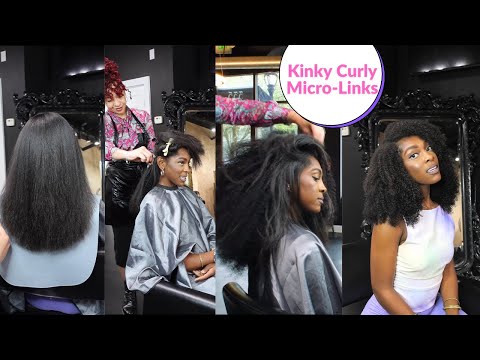 I GOT KINKY CURLY MICROLINKS! How to install, Hair...