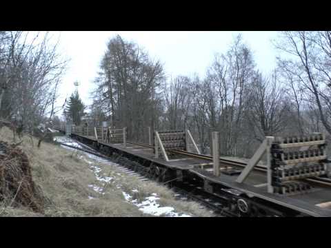 37605 6K40 37601 120217 Mega Snowy Slip departing Upper Tyndrum