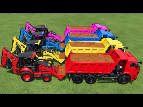 Work with Colors: Epic Sorghum Loading with Cat Backhoe Loaders - Farming Simulator 22!