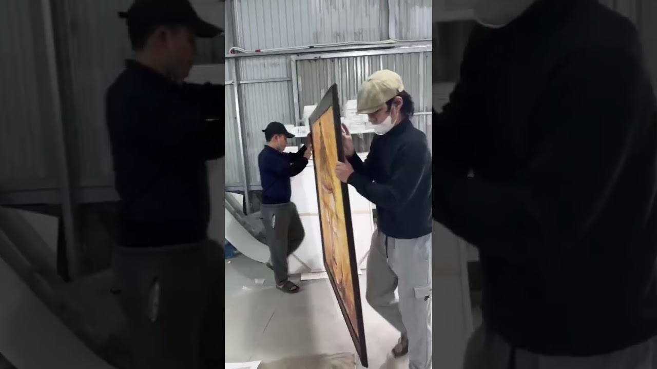 Quá trình sản xuất bức tranh Phật khung bản to cao cấp