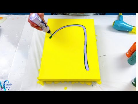 # 422 - BRIGHT Yellow Base | All About That Base Series No. 21 | Acrylic Pouring | Abstract Art