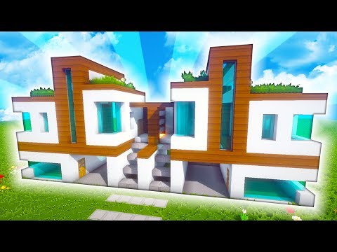 Double Modern House With Garage Minecraft Map