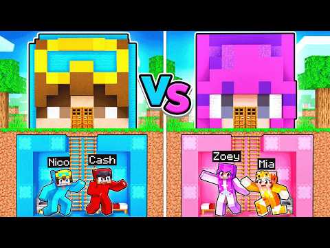 BOYS vs GIRLS UNDERGROUND HOUSE Build Challenge In Minecraft!