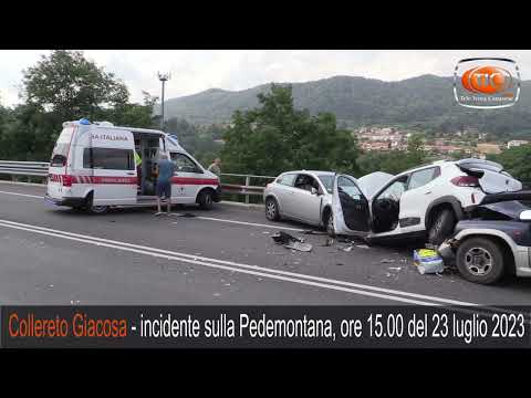 immagine di anteprima del video: Collereto Giacosa TO, strada Pedemontana, incidente stradale...