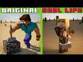 Zombie Becomes Herobrine In Thor S Hammer Challenge Original Vs Real Life Minecraft Animation