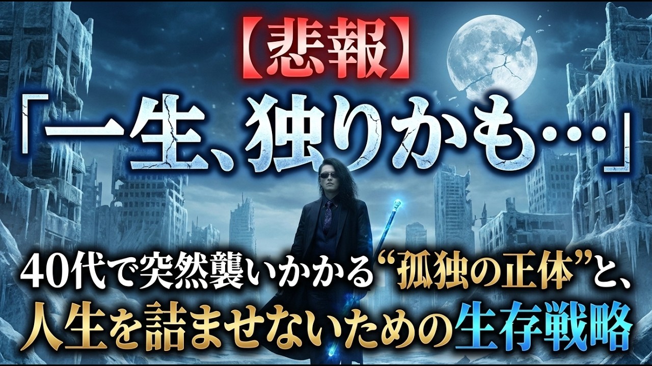 【悲報】「一生、独りかも…」40代で突然襲いかかる“孤独の正体”と、人生を詰ませないための生存戦略