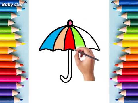 تعليم الاطفال رسم كيك ـ قرش ـ شمسية | بيبى ستار | how to draw a cake, shark &amp, umbrella هنا hana