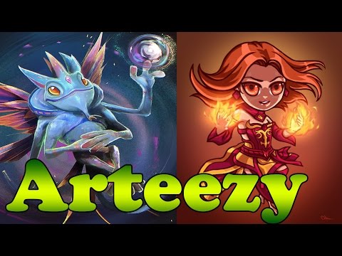 Dota 2 - Arteezy 6500 MMR Plays Puck and Lina - Ranked Match Gameplay