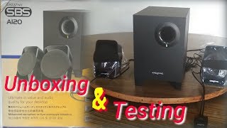 Video thumbnail for Creative SBS A120 _ 2.1 home theater | Unboxing & Sound Test by Tech at Home