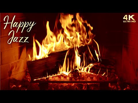 🔥 Happy Jazz Fireplace Ambience 🔥 Good Mood Jazz Music