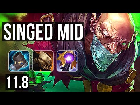 SINGED vs ZED (MID) (DEFEAT) | Rank 2 Singed, 400+ games, 4/2/8 | KR Master | v11.8