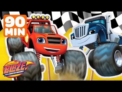 Blaze's CRAFTED Monster Machine Races! ???? | 90 Minute Compilation | Blaze and the Monster Machines