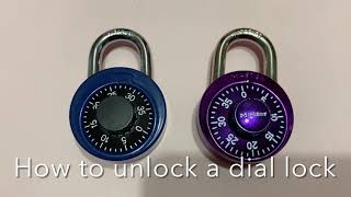 How to unlock a dial lock ( Master Lock & Brinks Lock Brand).