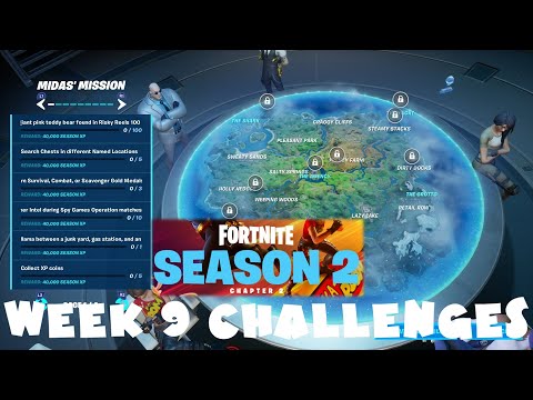 (Chapter 2) ALL Week 9 Challenges Guide - Season 2 - Fortnite Battle Royale (Midas Mission Pt 1)