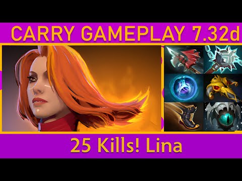 💥25 Kills! Lina Carry Gameplay - Top MMR Dota 2