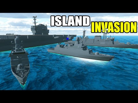 Massive Naval Fleet Invasion of ISLAND FORTRESS! - Ravenfield: Battle Simulator