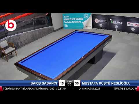 BARIŞ SABANCI & MUSTAFA RÜŞTÜ NESLİOĞLU Bilardo Maçı - 2021 TÜRKİYE ŞAMPİYONASI 2.ETAP-3.TUR